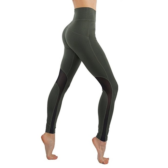 Pants - Light leggings with mesh high waist
